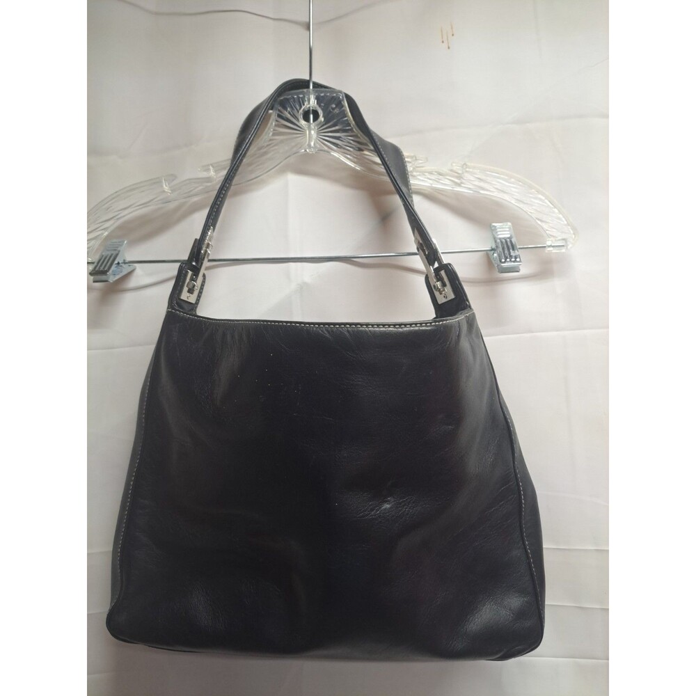 Perlina Black Leather Purse